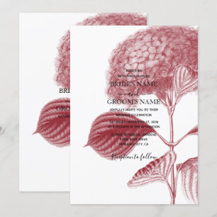 Elegant Burgundy Hydrangea Wedding Invitations
