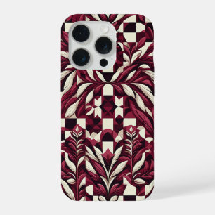 Elegant Burgundy & Ivory Botanical Phone Case