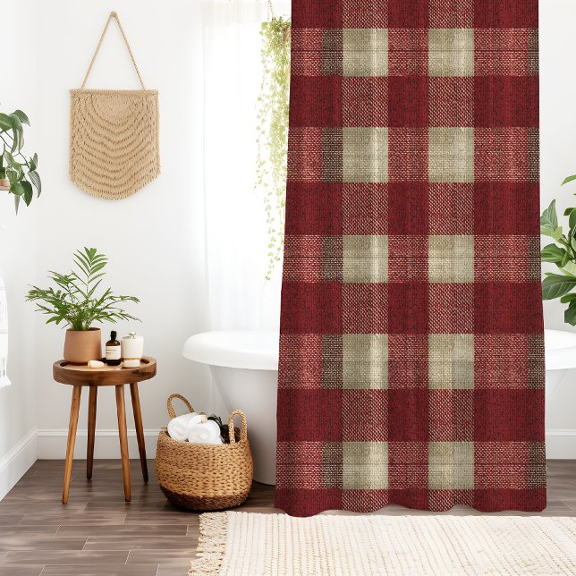 Elegant Burgundy Ivory Rust Red Plaid Pattern (Creator Uploaded)