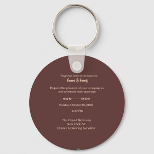 Elegant Burgundy Luxury Wedding Invitation Keychain