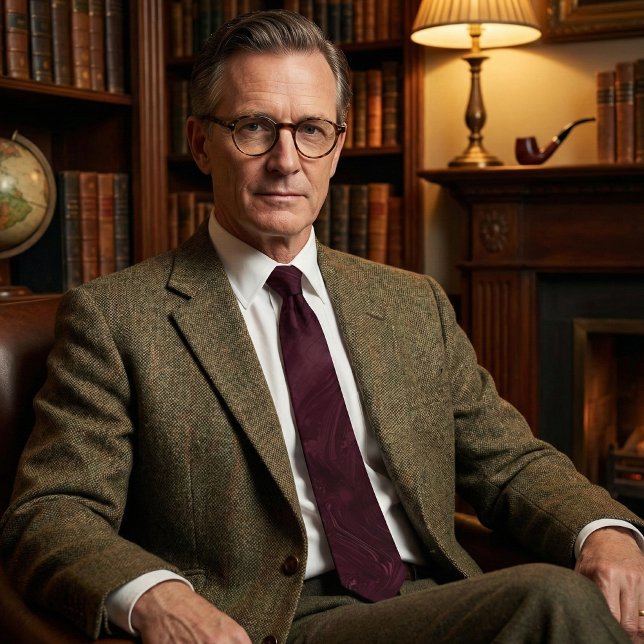 Elegant Burgundy Marble Swirl Pattern Tie (Creator Uploaded)