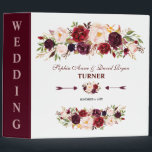 Elegant Burgundy Marsala Floral Wedding Binder<br><div class="desc">Rustic Burgundy Red Blush Floral card design featuring gorgeous watercolour floral bouquets, arrows with hearts and floral bouquet as a divider; on the back a royal burgundy background. Use Customize tool to add your info. You can change fonts, colours. For matching items, please, visit my Burgundy Blush Marsala Floral Antlers...</div>