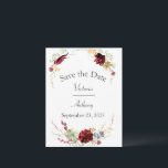 Elegant Burgundy Marsala Succulents Wedding Save Save The Date<br><div class="desc">This design is a beautiful presentation of simple succulents in burgundy colours that make this “Save the Date” design so elegant. Vines and leafy greens give this a romantic feel. The burgundy succulents blend perfectly with the pretty burgundy and white stripe pattern on the back. Simply lovely for any season....</div>