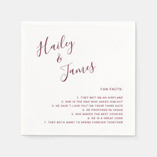 Elegant Burgundy Modern Wedding Napkin