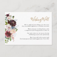 Elegant Burgundy Navy Florals Wishing Well