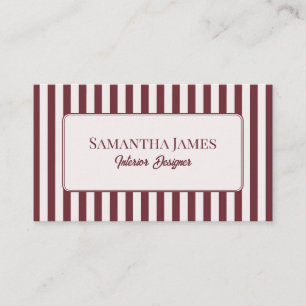 Elegant Burgundy Old Money Business Card