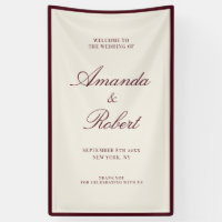 Elegant Burgundy Old Money Wedding Welcome