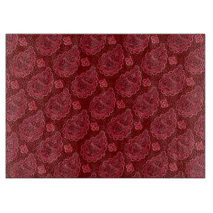 Elegant Burgundy Paisley Pattern Cutting Board