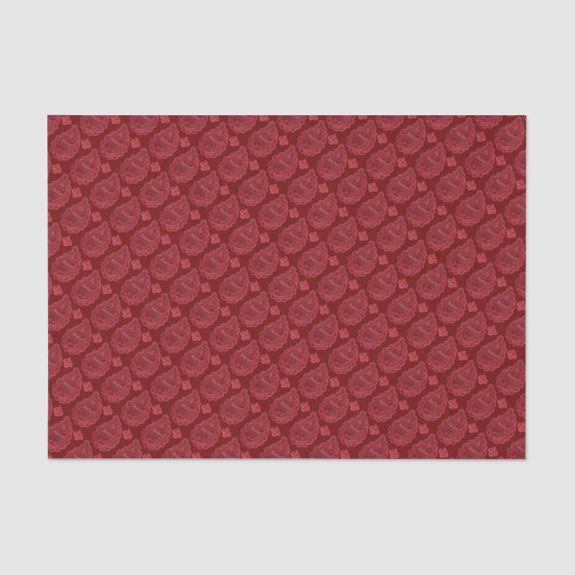 Elegant Burgundy Paisley Pattern Tissue Paper (Front)