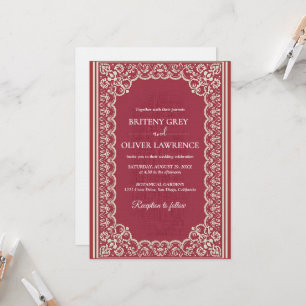 Elegant burgundy  Papel Picado weeding Invitation