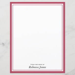 Elegant Burgundy Personalised From the Desk of 
