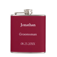 Elegant Burgundy Personalized Groomsman Flask