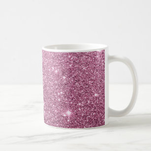 Elegant burgundy pink abstract girly glitter coffee mug