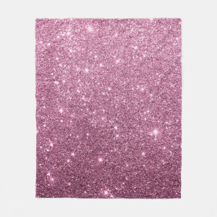 Elegant burgundy pink abstract girly glitter fleece blanket