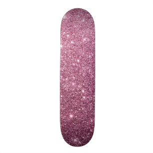 Elegant burgundy pink abstract girly glitter skateboard