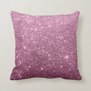 Elegant burgundy pink abstract girly glitter throw pillow