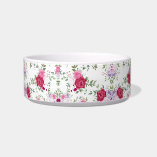 Elegant Burgundy & Pink Lavender Floral Garden Bowl