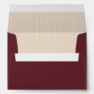 Elegant Burgundy Pinstripe Vineyard Wedding Envelope