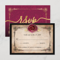 Elegant Burgundy Plum Gold and Black Wedding