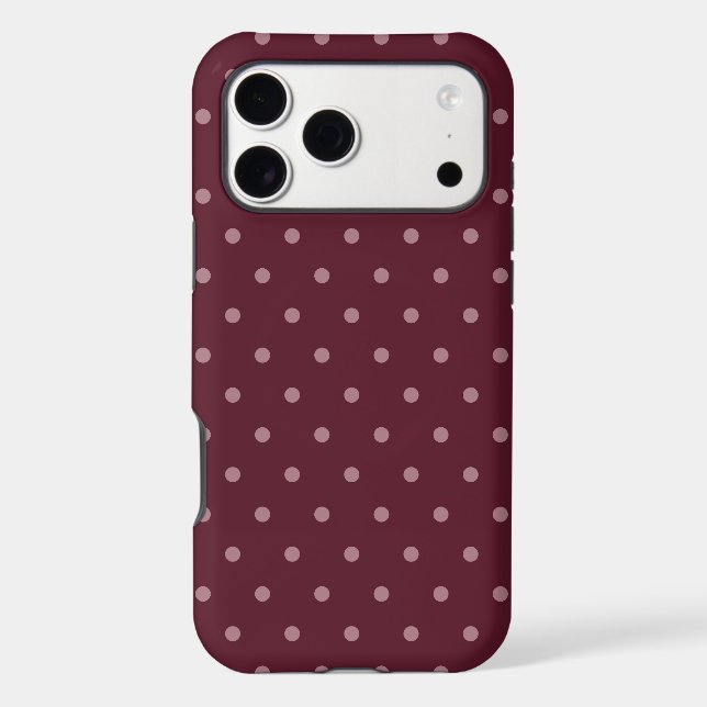 Elegant Burgundy Polka Dot Pattern (Verso)