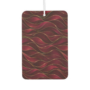 Elegant Burgundy Red Marble Waves with Gold Accent Air Freshener