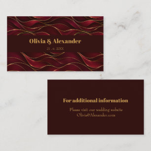 Elegant Burgundy Red Marble Waves with Gold Accent Enclosure Card