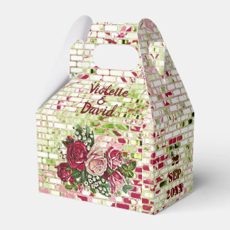 Elegant Burgundy Red Rustic Roses Country Wedding Favor Box