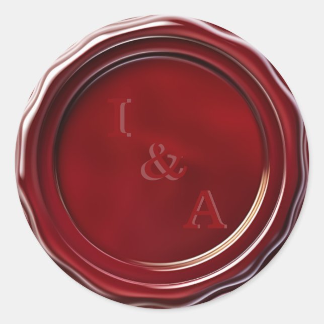 Elegant Burgundy Red Wax Seal Wedding (Front)