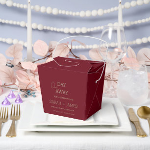 Elegant Burgundy Rehearsal Dinner Wedding Party  Favor Box