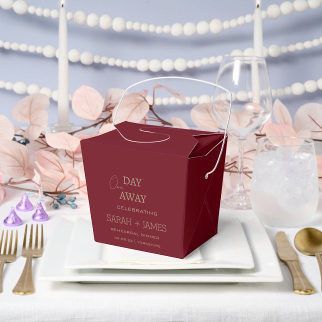 Elegant Burgundy Rehearsal Dinner Wedding Party  Favor Box (Wedding)