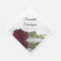 Elegant Burgundy Rose Diagonal Design Wedding