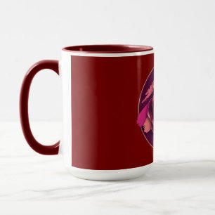 Elegant Burgundy Rose with Abstract Brush Strokes Mug