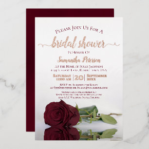 Elegant Burgundy Rose with Rose Gold Bridal Shower