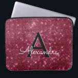 Elegant Burgundy Shimmer and Sparkle Monogram Laptop Sleeve<br><div class="desc">Elegant Burgundy Faux Burgundy Marsala Shimmer Elegant Monogram Case. This case can be customized to include your initial and first name.</div>