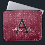 Elegant Burgundy Shimmer and Sparkle Monogram Laptop Sleeve<br><div class="desc">Elegant Burgundy Faux Burgundy Marsala Shimmer Elegant Monogram Case. This case can be customized to include your initial and first name.</div>