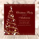 Elegant Burgundy Sparkle Christmas Tree Party Invitation<br><div class="desc">Elegant Burgundy Sparkle Christmas Tree Party Invitation. This design features an elegant winter design with a gold sparkle Christmas tree on a burgundy holiday background. Perfect for a formal corporate company holiday party. Personalize this custom design with your own party details.</div>