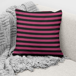 Elegant Burgundy Striped Pattern Throw Pillow
