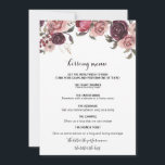 Elegant Burgundy Summer Floral Kissing Menu<br><div class="desc">This elegant burgundy summer floral kissing menu is perfect for a modern wedding reception. The design features beautiful burgundy blush bordeaux hand-drawn roses,  neatly arranged into attractive frames and bouquets.</div>