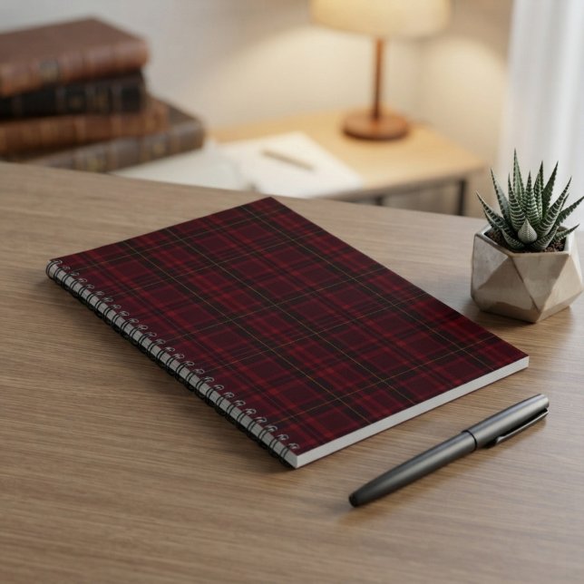 Elegant Burgundy Tartan Notebook (Creator Uploaded)