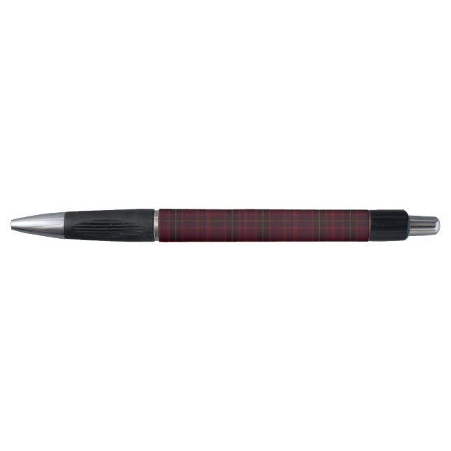Elegant Burgundy Tartan Pen (Front)