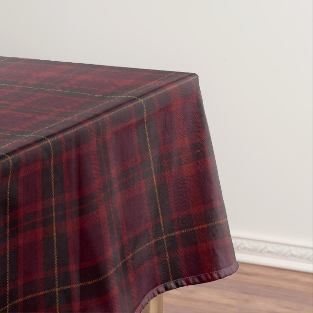Elegant Burgundy Tartan Tablecloth (In Situ)