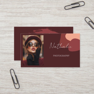 Elegant burgundy Vision Photography Business Card