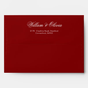Elegant Burgundy Wedding Envelope