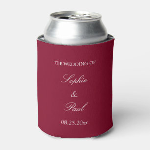 Elegant Burgundy Wedding Favour Can Cooler
