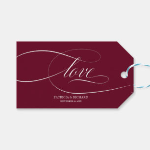 Elegant Burgundy Wedding Favour Tags