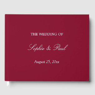 Elegant Burgundy Wedding Guest Book