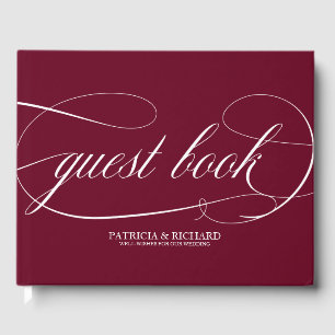 Elegant Burgundy Wedding Guest Book