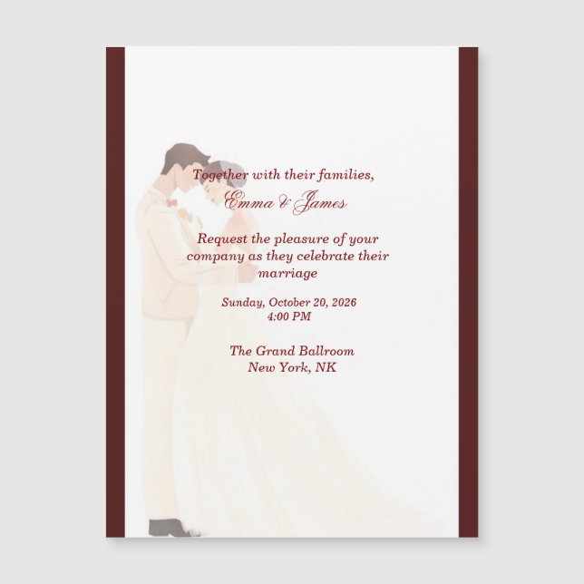 Elegant Burgundy Wedding Invitation (Front)