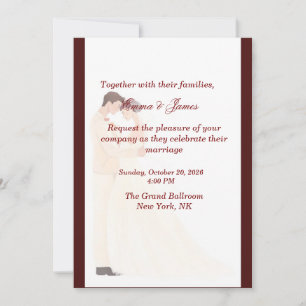 Elegant Burgundy Wedding Invitation
