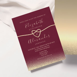Elegant Burgundy Wedding Invitation